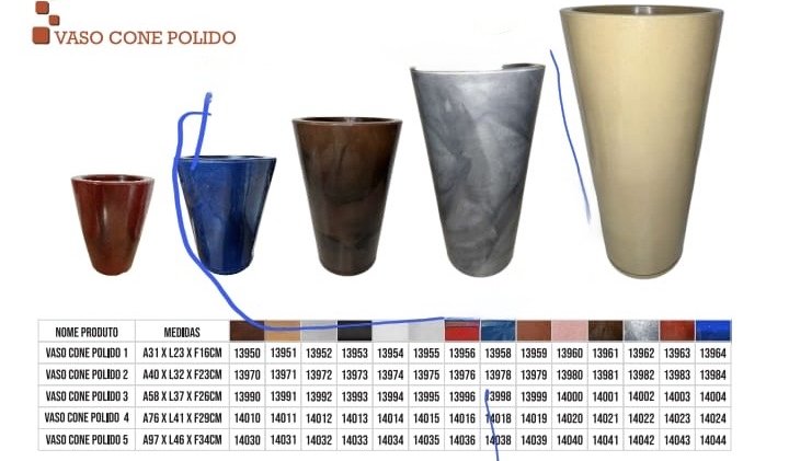 Vaso Cone Polido