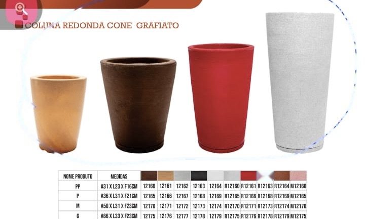 Coluna Redonda Cone Grafiato