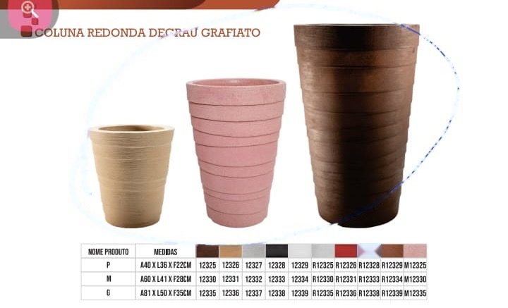 Coluna Redonda Degrau Grafiato