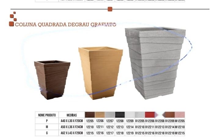 Coluna Quadrada Degrau Grafiato